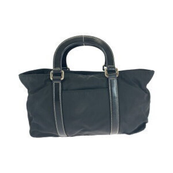 Prada Tessuto triangular logo plate black nylon shoulder handbag - Picture 2 of 10